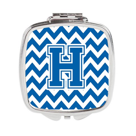 CJ1056-HSCM Letter H Chevron Blue & White Compact Mirror