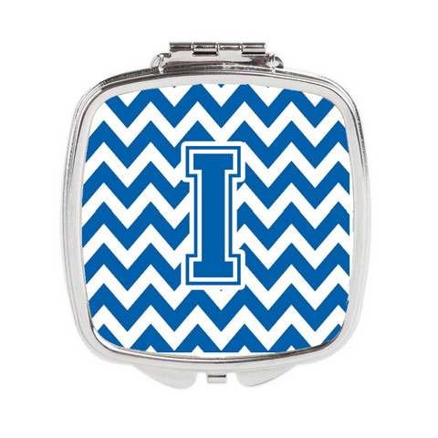 CJ1056-ISCM Letter I Chevron Blue & White Compact Mirror