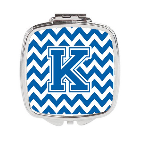 CJ1056-KSCM Letter K Chevron Blue & White Compact Mirror