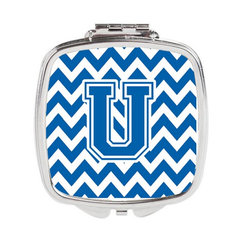 CJ1056-USCM Letter U Chevron Blue & White Compact Mirror