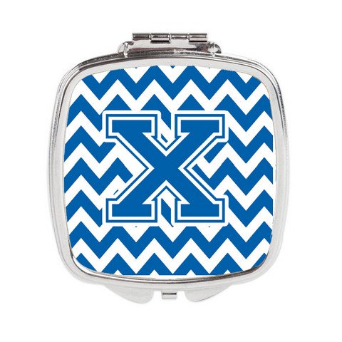 CJ1056-XSCM Letter X Chevron Blue & White Compact Mirror