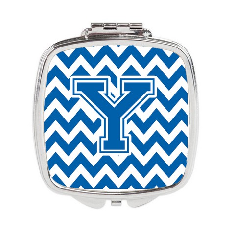 CJ1056-YSCM Letter Y Chevron Blue & White Compact Mirror