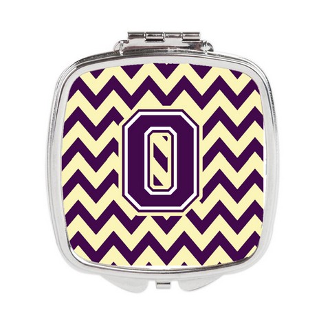 CJ1058-OSCM Letter O Chevron Purple & Gold Compact Mirror
