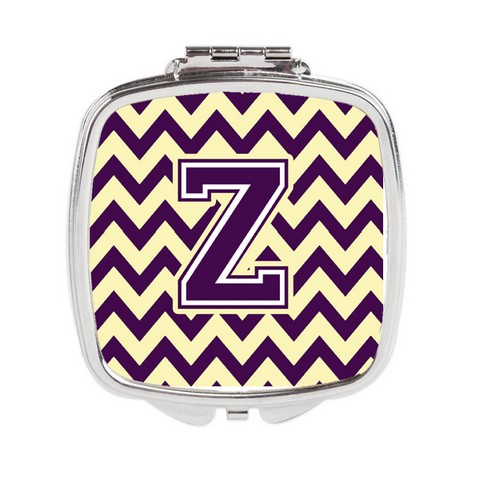 CJ1058-ZSCM Letter Z Chevron Purple & Gold Compact Mirror