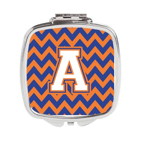 CJ1060-ASCM Letter A Chevron Blue & Orange No.3 Compact Mirror