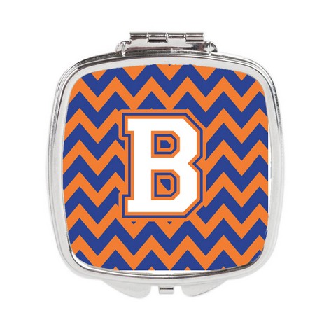 CJ1060-BSCM Letter B Chevron Blue & Orange No.3 Compact Mirror
