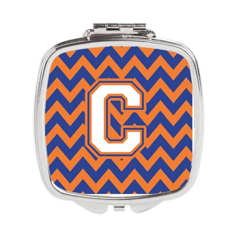 CJ1060-CSCM Letter C Chevron Blue & Orange No.3 Compact Mirror