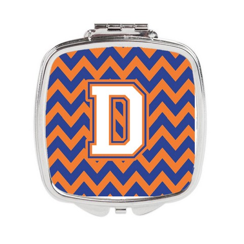 CJ1060-DSCM Letter D Chevron Blue & Orange No.3 Compact Mirror