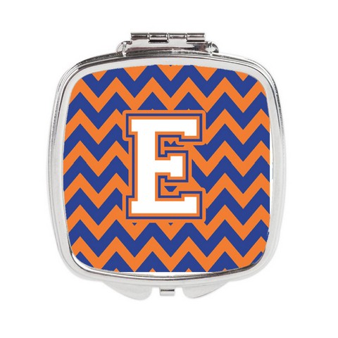 CJ1060-ESCM Letter E Chevron Blue & Orange No.3 Compact Mirror