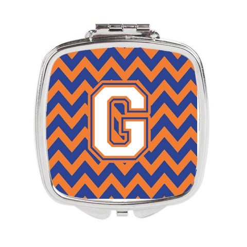 CJ1060-GSCM Letter G Chevron Blue & Orange No.3 Compact Mirror