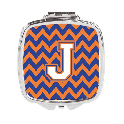 CJ1060-JSCM Letter J Chevron Blue & Orange No.3 Compact Mirror