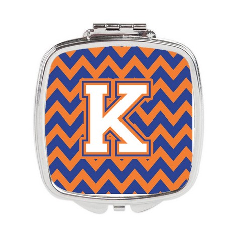 CJ1060-KSCM Letter K Chevron Blue & Orange No.3 Compact Mirror