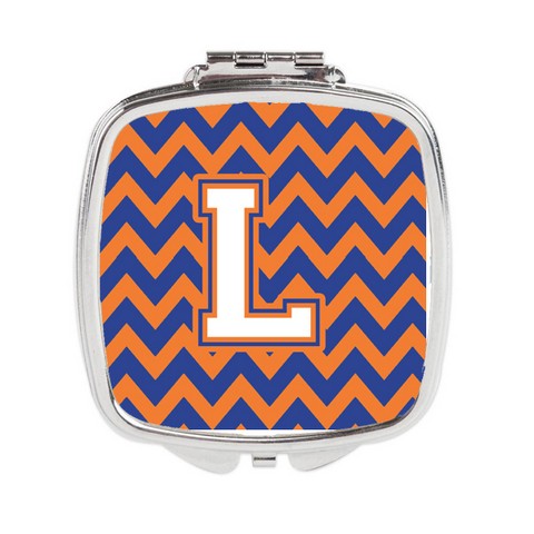 CJ1060-LSCM Letter L Chevron Blue & Orange No.3 Compact Mirror