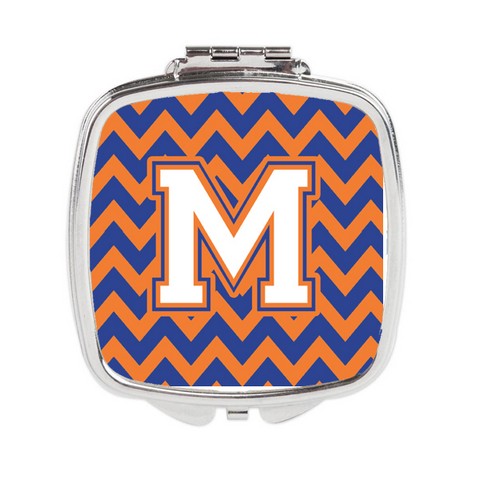 CJ1060-MSCM Letter M Chevron Blue & Orange No.3 Compact Mirror