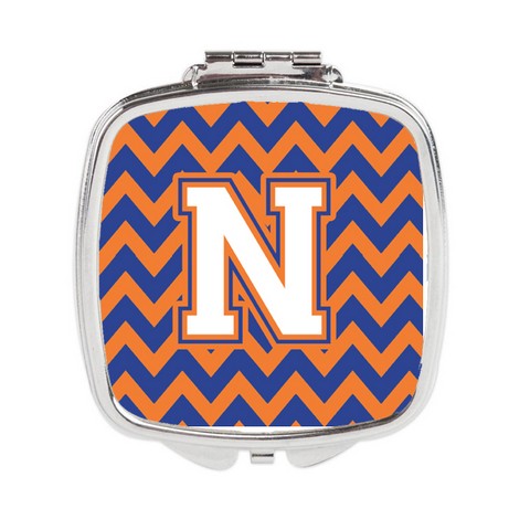 CJ1060-NSCM Letter N Chevron Blue & Orange No.3 Compact Mirror