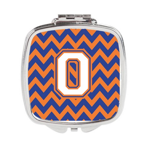 CJ1060-OSCM Letter O Chevron Blue & Orange No.3 Compact Mirror