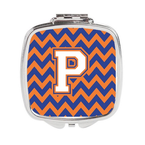 CJ1060-PSCM Letter P Chevron Blue & Orange No.3 Compact Mirror