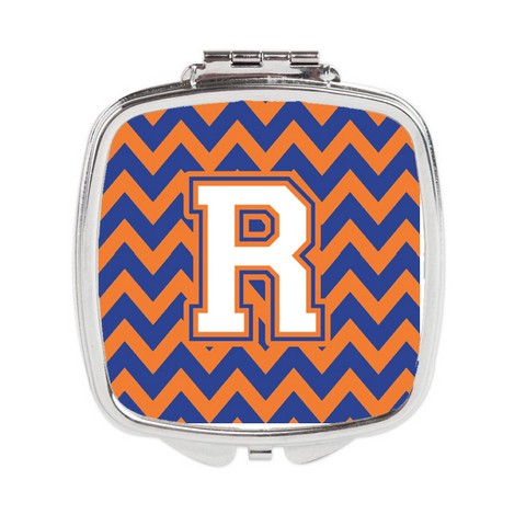 CJ1060-RSCM Letter R Chevron Blue & Orange No.3 Compact Mirror