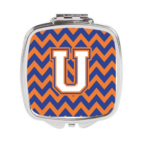 CJ1060-USCM Letter U Chevron Blue & Orange No.3 Compact Mirror