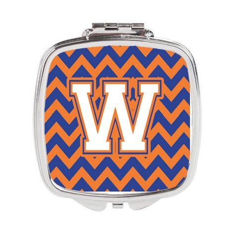 CJ1060-WSCM Letter W Chevron Blue & Orange No.3 Compact Mirror