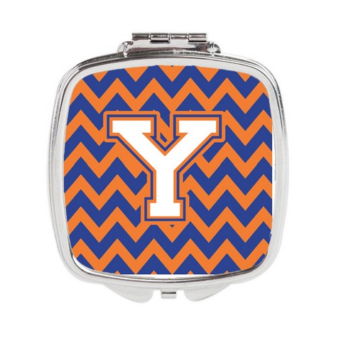 CJ1060-YSCM Letter Y Chevron Blue & Orange No.3 Compact Mirror
