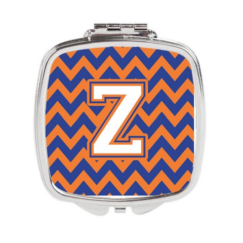 CJ1060-ZSCM Letter Z Chevron Blue & Orange No.3 Compact Mirror