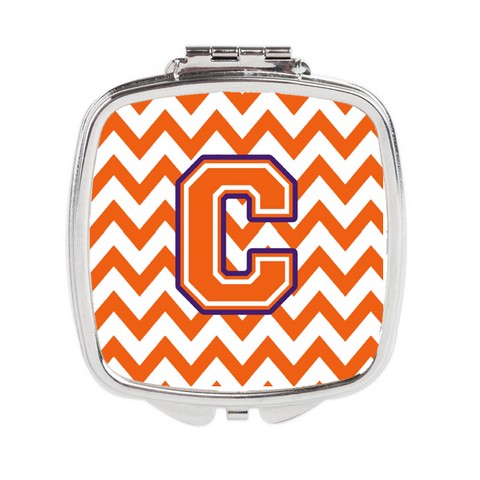 CJ1062-CSCM Letter C Chevron Orange & Regalia Compact Mirror