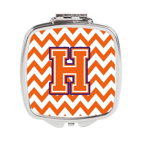 CJ1062-HSCM Letter H Chevron Orange & Regalia Compact Mirror