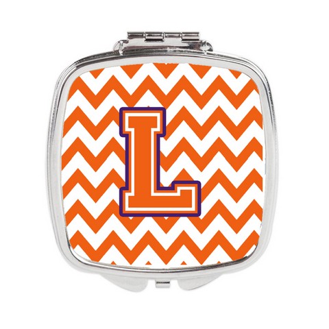 CJ1062-LSCM Letter L Chevron Orange & Regalia Compact Mirror
