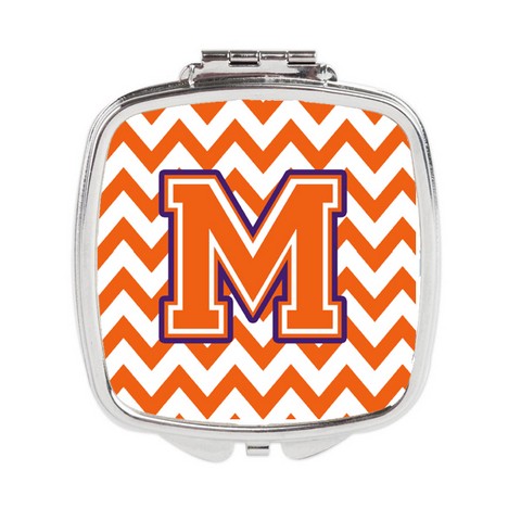 CJ1062-MSCM Letter M Chevron Orange & Regalia Compact Mirror