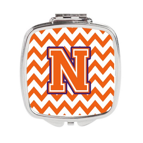 CJ1062-NSCM Letter N Chevron Orange & Regalia Compact Mirror