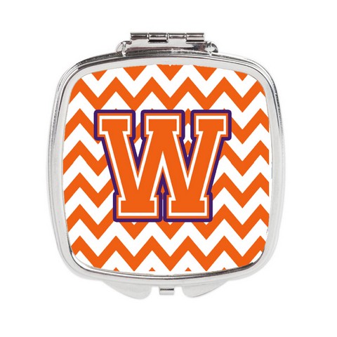 CJ1062-WSCM Letter W Chevron Orange & Regalia Compact Mirror