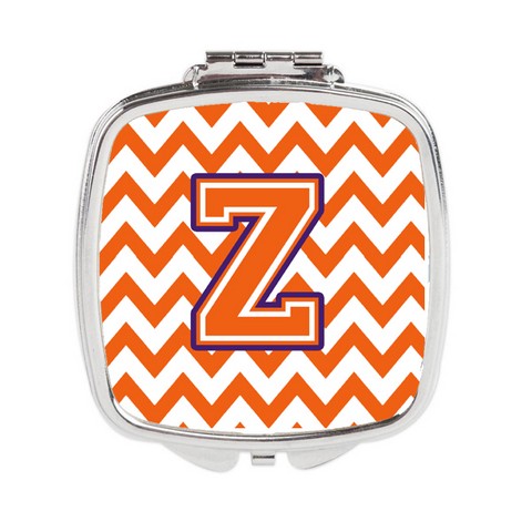 CJ1062-ZSCM Letter Z Chevron Orange & Regalia Compact Mirror