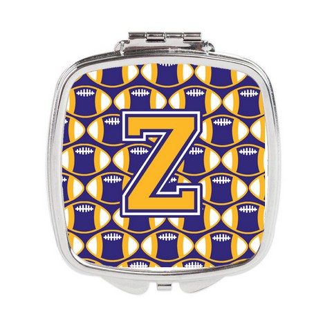 Letter Z Football Purple & Gold Compact Mirror