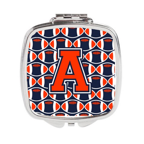 Letter A Football Orange - Blue & White Compact Mirror