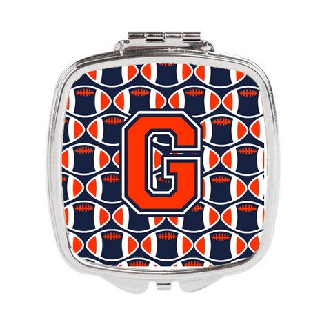 Letter G Football Orange - Blue & White Compact Mirror