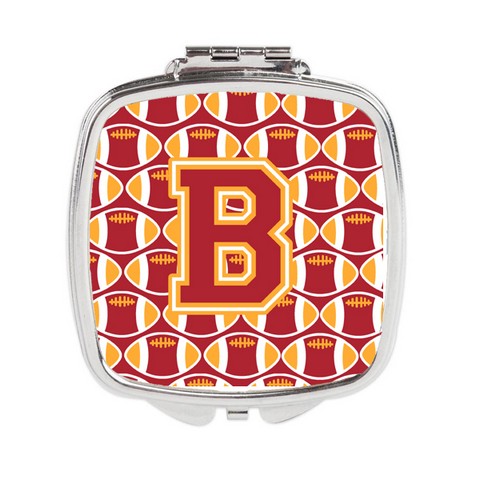 CJ1070-BSCM Letter B Football Cardinal & Gold Compact Mirror