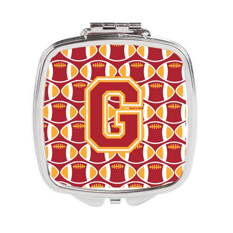 Letter G Football Cardinal & Gold Compact Mirror