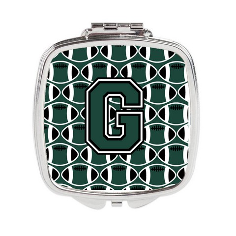 Letter G Football Green & White Compact Mirror