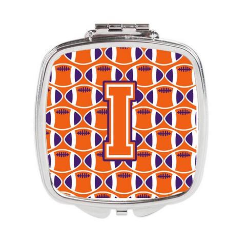 Letter I Football Orange - White & Regalia Compact Mirror