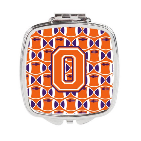 Letter O Football Orange - White & Regalia Compact Mirror