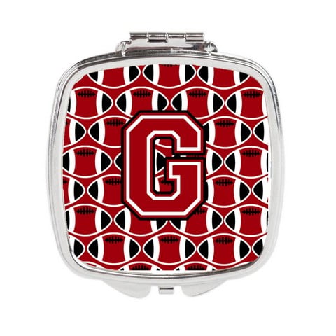 Letter G Football Red - Black & White Compact Mirror