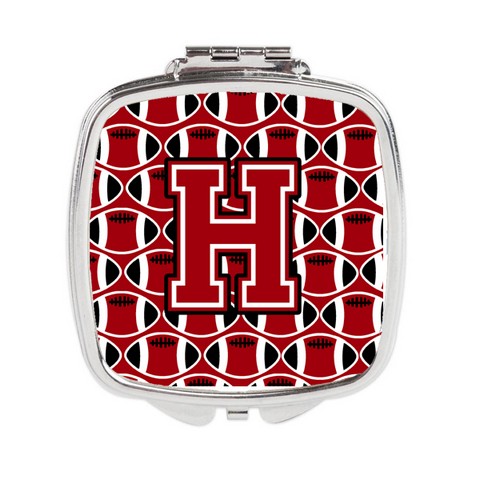 Letter H Football Red - Black & White Compact Mirror