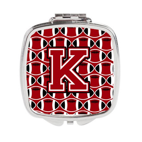 Letter K Football Red - Black & White Compact Mirror