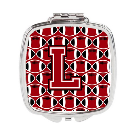 CJ1073-LSCM Letter L Football Red, Black & White Compact Mirror