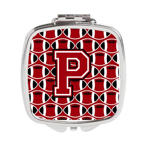 Letter P Football Red - Black & White Compact Mirror
