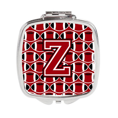 Letter Z Football Red - Black & White Compact Mirror