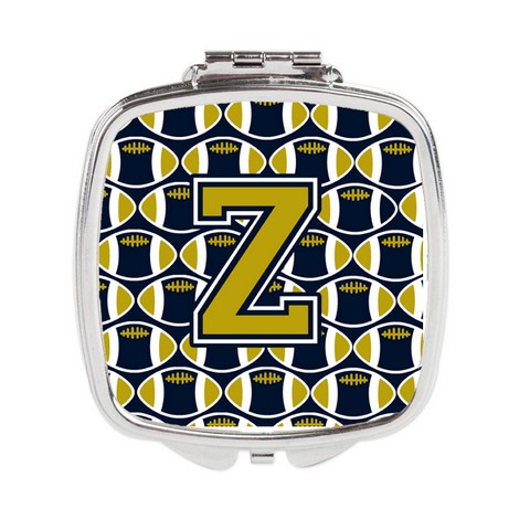Letter Z Football Blue & Gold Compact Mirror