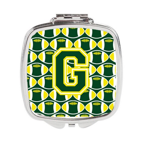 Letter G Football Green & Yellow Compact Mirror