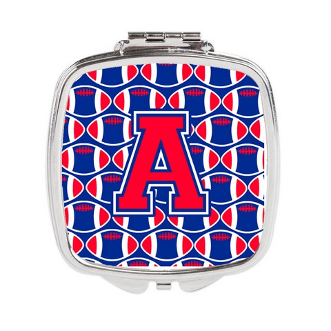 Letter A Football Harvard Crimson & Yale Blue Compact Mirror